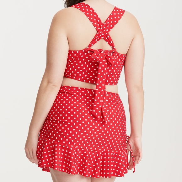 torrid Polka Dot Print 2pc swimsuit bikini 0x L LG - Picture 3 of 7
